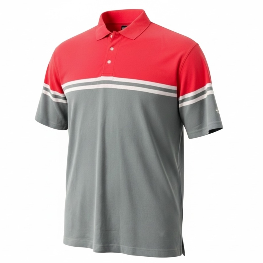 Mens Roots Golf Striped Golf Cotton Short Sleeved Polo T shirt